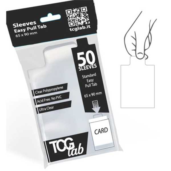 50 Bustine Protettive - Easy Pull Tab - Ultra Clear - per Carte Collezionabili Pokémon, Magic e Yu-Gi-Oh!