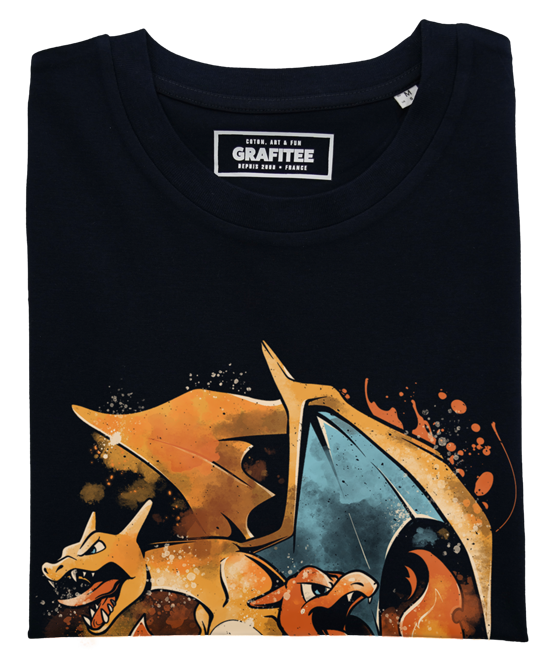 Maglietta Pokémon Evoluzione Fuoco 100% cotone biologico GOTS