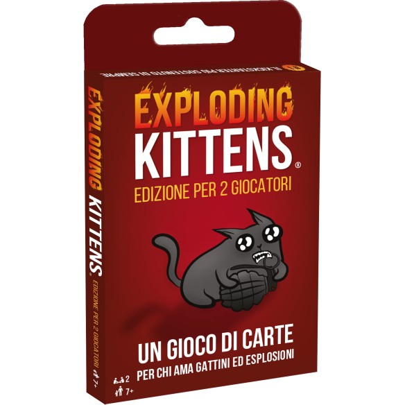 Exploding Kittens – Edizione per 2 Giocatori | Gioco di Carte Italiano Rapido e Divertente per Coppie e Sfide 1 vs 1