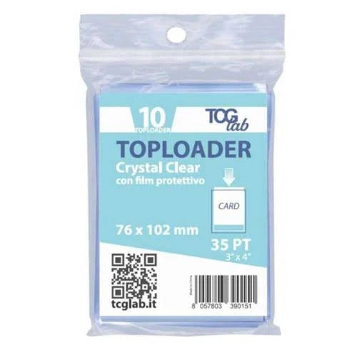 Crystal Clear Toploaders - Confezione da 10 Toploader Crystal Clear con Film Protettivo - TCG Lab